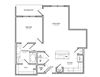 A5 797 SqFt One bedroom one bathroom with quartz countertops in the kitchen, designer lighting packages, and a washer and dryer set included in each home